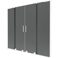 Mexen Velar L Duo badwand scherm 2-delig schuifbaar 170 x 150 , grafiet, wit - 896-170-003-42-20