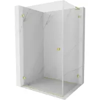 Mexen Lunar-B L douchecabine draaibaar links 85 x 80 , transparant, geborsteld goud - 832L-085-080-55-00-L