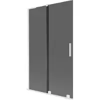 Mexen Velar L badwand tweedelige schuifdeur 110 x 150 , grafiet, wit - 896-110-003-41-20