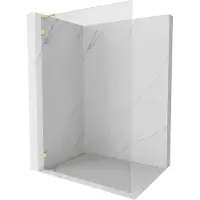 Mexen Lunar L douchewand Walk-in links 100 x 200 , transparant 8 mm, goud geborsteld - 830L-100-000-55-00-L