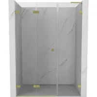 Mexen Lunar-F L opvouwbare douchedeur links 135 , transparant, geborsteld goud - 836SL-135-050-55-00-L