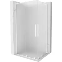 Mexen Velar L Duo schuifdouchecabine 100 x 90 , matglas, wit - 871-100-090-02-33-20