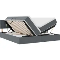 vidaXL Opbergbed met hoofdeinde 2 st Donkergrijs