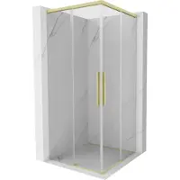 Mexen Rox Duo schuifdouchecabine 120 x 120 cm, transparant, geborsteld goud - 8C2D-120-120-55-00