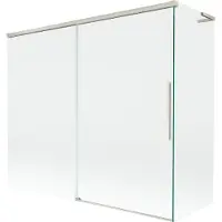 Mexen Rox L badwand 2-delig schuifbaar 180 + 80 x 150 , transparant, geborsteld nikkel - 8C9L-180-080-97-00