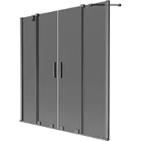 Mexen Velar Duo tweedelige schuifbare badwand 150 x 150 , grafiet, geborsteld pistoolgrijs - 896-150-000-42-66