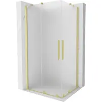 Mexen Velar Duo schuifdouchecabine 100 x 90 , matglas, geborsteld goud - 871-100-090-32-55