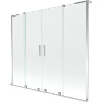 Mexen Velar L Duo badscherm voor het bad 2-delig schuifbaar 180 x 150 , transparant, chroom - 896-180-003-02-01