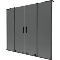 Mexen Velar L Duo badwand scherm 2-delig schuifbaar 170 x 150 , grafiet, zwart - 896-170-003-42-70