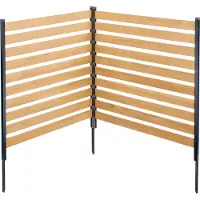 Vevor houten privacy-scherm, 76,2 cm breed x 101,6 cm lang, 2-delig lattenhek voor airconditioners, discrete tuinversiering voor buiten met afvalbak