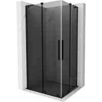 Mexen Velar L Duo schuifdouchecabine 90 x 80 , grafiet, zwart - 871-090-080-02-43-70