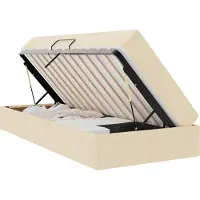 vidaXL Opbergbed met matras met opslag Crème 100 x 200 cm Polyester