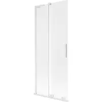 Mexen Velar L badwand 2-delige schuifwand 85 x 150 cm, mat, wit - 896-085-003-31-20