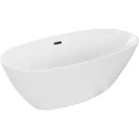 Mexen Eris vrijstaande badkuip 180 x 80 , wit, zwarte overloop - 53441808000-70