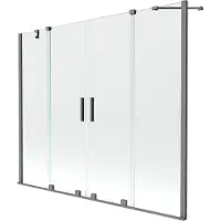 Mexen Velar Duo badwand scherm 2-delig schuifbaar 180 x 150 , transparant, kanonmetaal - 896-180-000-02-95