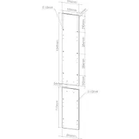 Vicco R-Line Keukenfront – 29.6 x 196 cm meubelfront voor de hoge apothekerskast Zwart hoogglans