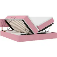 vidaXL LED-bed met matras, roze, 180 x 200 cm, fluweel