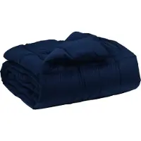 vidaXL Winter Duvet Gekwilt Donkerblauw 240 x 260 cm Microvezel