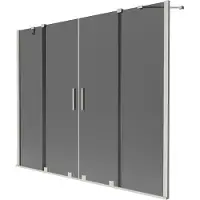 Mexen Velar Duo badwand 2-delig schuifbaar 190 x 150 , grafiet, geborsteld nikkel - 896-190-000-42-97