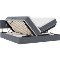 vidaXL Opbergbed met hoofdeinde 2 st Donkergrijs