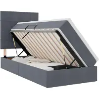 vidaXL Opslag bed met matras Donkergrijs 90 x 200 cm Fluweel
