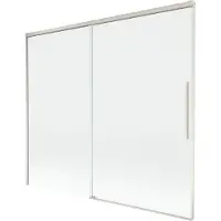 Mexen Rox badwand 2-delig schuifbaar 180 x 150 , transparant, geborsteld nikkel - 8C9-180-001-97-00