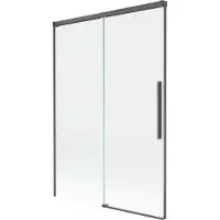 Mexen Rox badwand 2-delig schuifbaar 120 x 150 , transparant, gun grijs geborsteld - 8C9-120-001-66-00