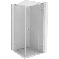 Mexen Lunar L douchecabine scharnierend rechts 90 x 90 , transparant, chroom - 834L-090-090-01-00-P