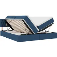 vidaXL Opbergbed met matras met opslag Blauw 200 x 200 cm Kunstleer