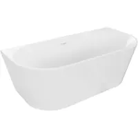 Mexen Oval vrijstaande badkuip tegen de muur 170 x 80 , wit, witte overloop - 52671708000-20