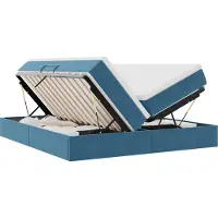 vidaXL Opbergbed met matras Donkerblauw 180 x 200 cm Fluweel
