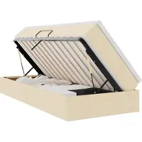 vidaXL Opslag bed met matras met opslag Crème 100 x 200 cm Polyester