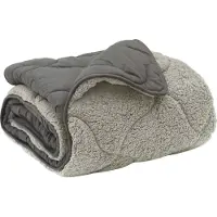 vidaXL Zomer Deken Lichtgrijs 220 x 240 cm Microvezel en Teddy fleece