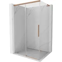 Mexen Rox L schuifbare douchecabine 105 x 100 , transparant, geborsteld koper - 8C2L-105-100-65-00