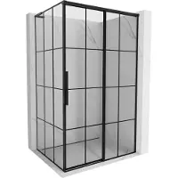 Mexen Rox L schuifdouchecabine rechts 100 x 85 , zwarte ruit, zwart - 8C2L-100-085-70-77-P