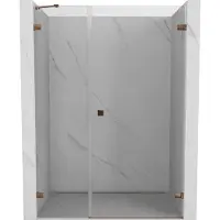 Mexen Lunar-B douchedeur scharnierend rechts 125 , transparant, roze goud - 832S-125-050-60-00-P