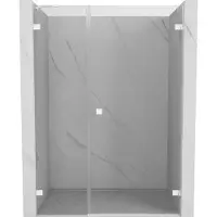 Mexen Lunar-B draaideur voor douche rechts 125 , transparant, wit - 832S-125-050-20-00-P