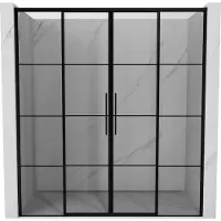 Mexen Rox schuifdouchedeur 180 , zwart raster, zwart - 8C2-180-002-70-77