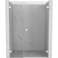 Mexen Lunar-B L douchedeur scharnierend rechts 135 , transparant, wit - 832SL-135-050-20-00-P