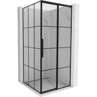 Mexen Rox douchecabine schuifdeur rechts 95 x 95 , zwart raster, zwart - 8C2-095-095-70-77-P