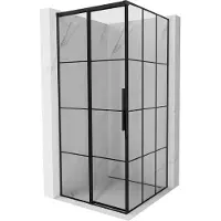 Mexen Rox douchecabine schuifdeur links 100 x 100 , zwart raster, zwart - 8C2-100-100-70-77-L