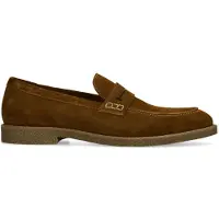 Manfield Bruine suède loafers | Maat 40