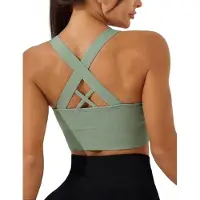 Karma Dames sportbeha met medium ondersteuning, draadloos en ademend, crossback design voor actieve vrouwen