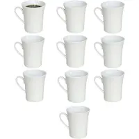 Gerimport Koffie / thee mok - 10x stuks - wit - 280 ml - mokken - porselein