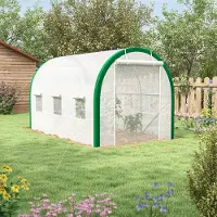 MODFU - Foliekas - Oprolbare Ritsdeur En Gaasramen - Verzinkt Staal - Wit - 358 X 210 X 210 Cm