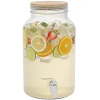 Gerimport dispenser cocktails /water / limonade - 6 ltr - met tap - borosilicaat glas - zomer