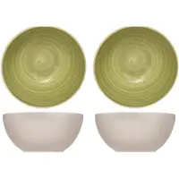 COSY&TRENDY Cosy & Trendy soep serveer schaaltje - 2x - kommetjes Turbolino - groen - D14 cm - 500 ml