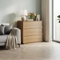 STILVORA Ladekast 80 cm – 3 Greeploze Lades Met Soepele Metalen Geleiders – Veel Opbergruimte Voor Woonkamer Slaapkamer Hal – MDF En Spaanplaat – Zonder Matras – Eiken