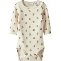 Lil´ Atelier Rompertje/body 'NBNGayo Elo' bruin / grijs / wolwit