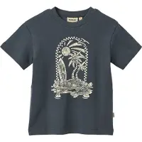 Wheat T-shirt antraciet Grijs Jongens Katoen Ronde hals Printopdruk - maat 104